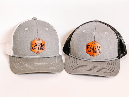 Kids Farm Raised Leather Patch Hat